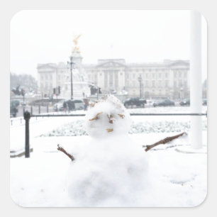 Sticker Carré Buckingham Palace Snowman