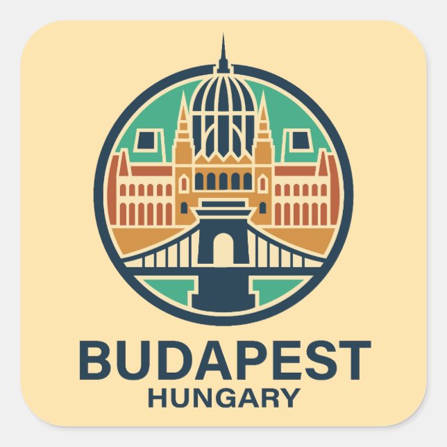 Sticker Carré Budapest Hongrie Europe (Devant)
