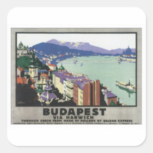 Sticker Carré Budapest vintage Hongrie