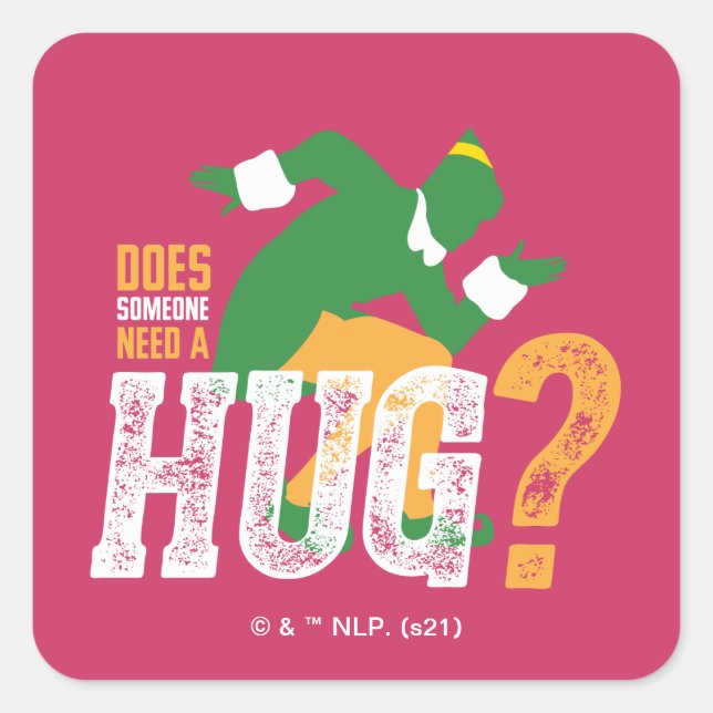 Sticker Carré Buddy the Elf | Does Someone Need a Hug (Devant)