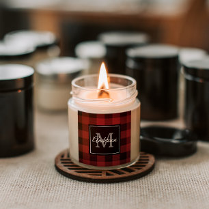 Sticker Carré Buffalo rouge abattu   Initiale personnelle   Cade