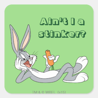 Sticker Carré BUGS BUNNY™ Allongé en train de manger une carotte