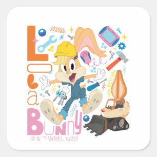Sticker Carré BUGS BUNNY BUILDERS™  Lola Bunny Outils de Travail