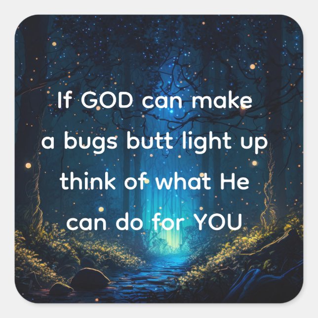 Sticker Carré Bugs Butt Light Up Firefly Lightning bug (Devant)