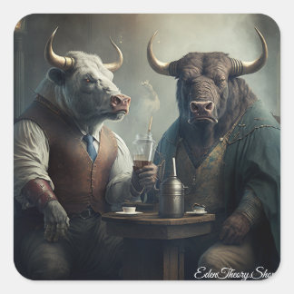 Sticker Carré Bull Market Society