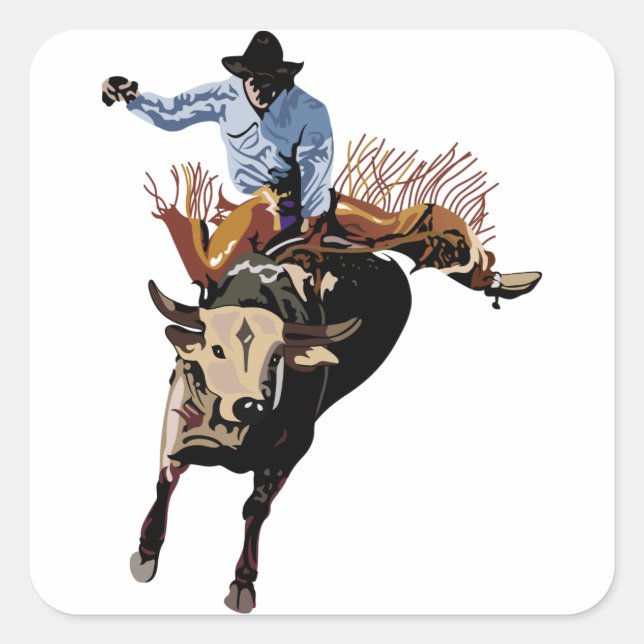 Sticker Carré Bull Rider (Devant)