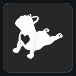 Sticker Carré Bulldog Yoga Pose Love Heart Workout<br><div class="desc">French Bulldog Yoga Pose Love Heart Frenchie Workout. Poison pour Bulldog Lover,  give gift for Bulldog Lover,  it veut Help they feel happy !</div>