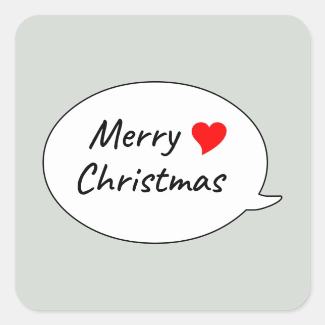 Sticker Carré Bulle de texte Joyeux Noël (Devant)