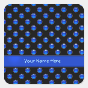 Sticker Carré Bulles bleues noires