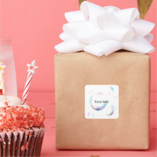 Sticker Carré Bulles, modèle texte, personnalisation,