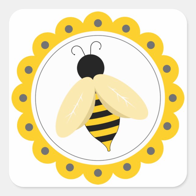 Sticker Carré Bumble Bee Circle (Devant)