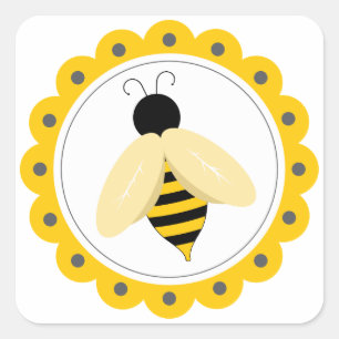 Sticker Carré Bumble Bee Circle