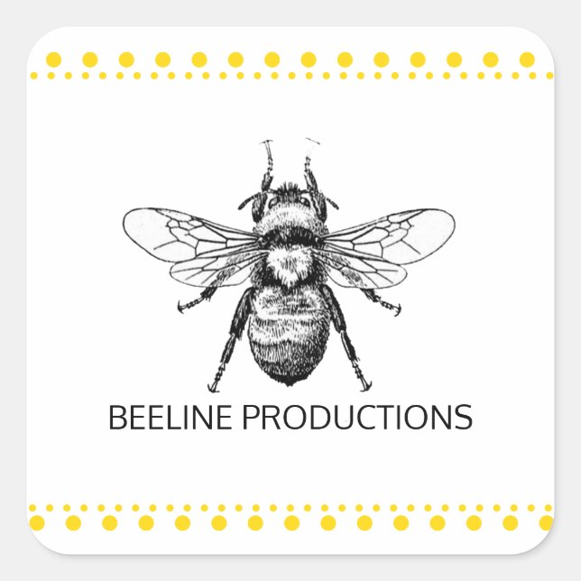 Sticker Carré Bumble Bee Gold (Devant)