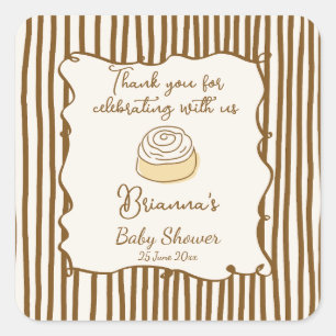 Sticker Carré Bun au four cadeau de baby shower