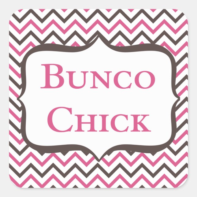 Sticker Carré Bunco Chick Avec Design Chevron (Devant)