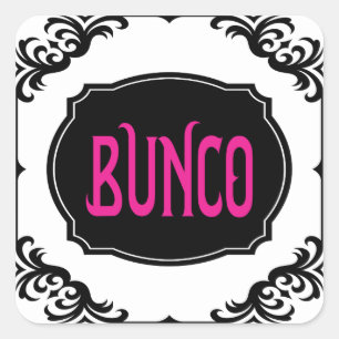 Sticker Carré Bunco Game Nuit Rose Moderne Gras