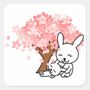 Sticker Carré Bunnies Spring