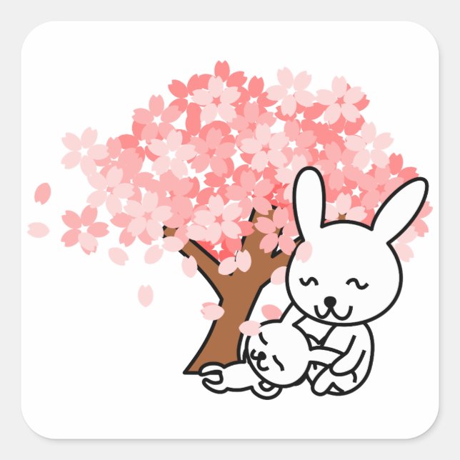 Sticker Carré Bunnies Spring (Devant)