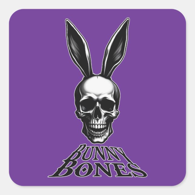 Sticker Carré Bunny Bones – Gothic Easter Bunny - Autocolante (Devant)