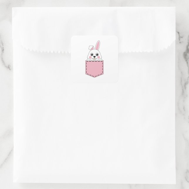 Sticker Carré Bunny de poches (Sac)