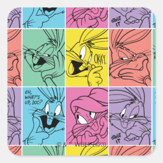 Sticker Carré BUNNY™ - Expressions de blocs de couleur