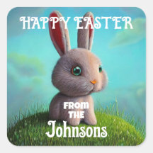 Sticker Carré Bunny mignon