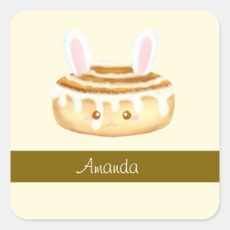 Sticker Carré Bunny Sweet Dessert cannon Bun