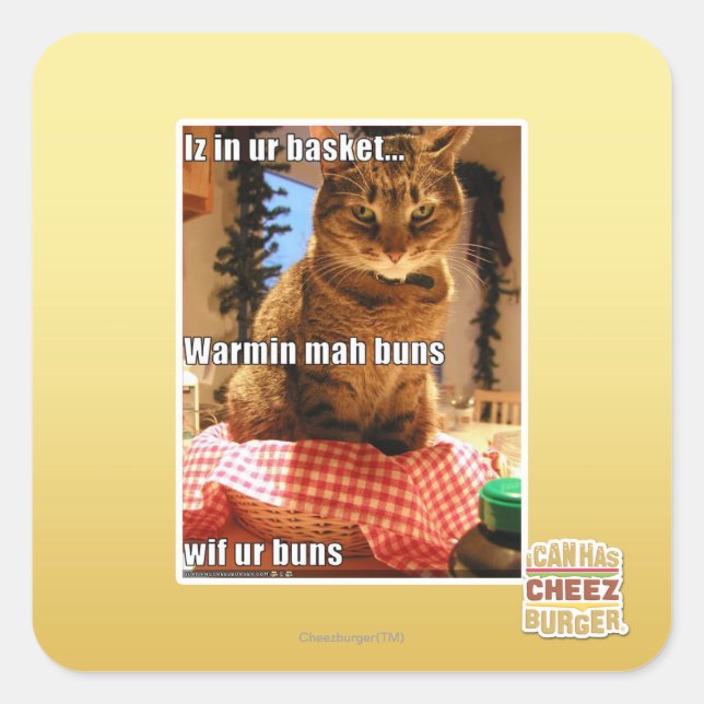 Sticker Carré Buns de mah Warmin (Devant)