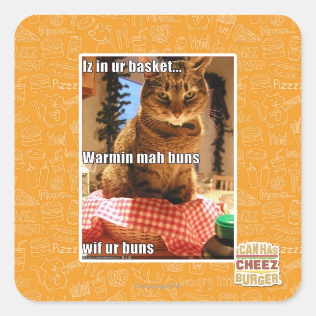 Sticker Carré Buns de mah Warmin (Devant)