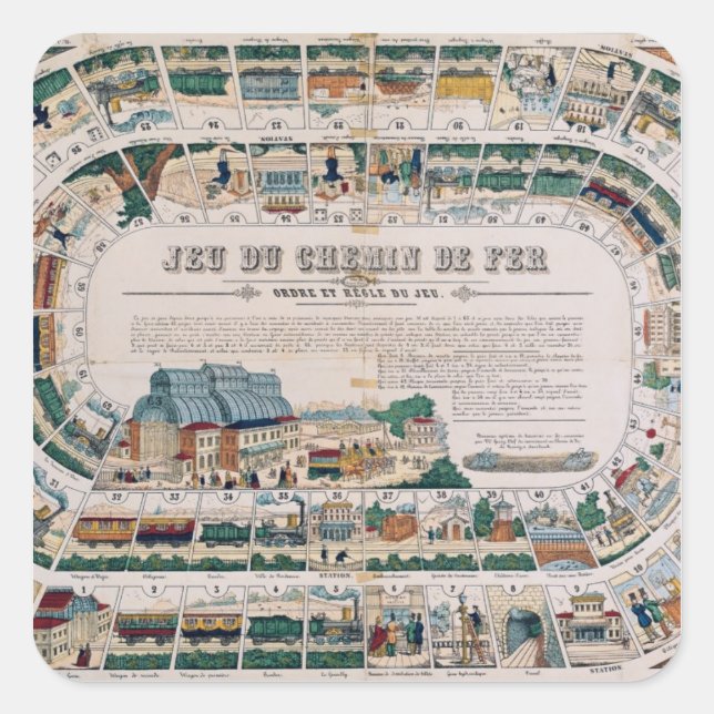 Sticker Carré Bureau pour un jeu ferroviaire, 1850 (Devant)