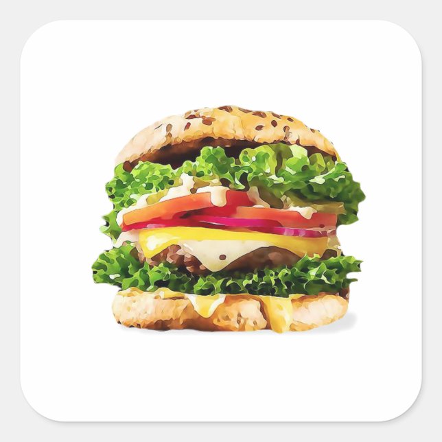 Sticker Carré Burger (Devant)