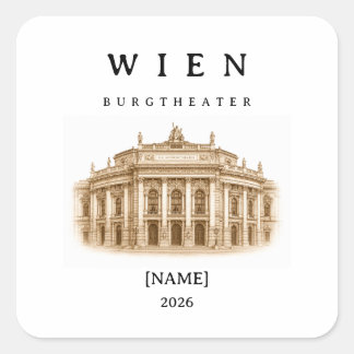 Sticker Carré Burgtheater de Vienne personnalisé | Nom & Année