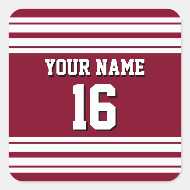 Sticker Carré Burgundy White Team Jersey Custom (Devant)