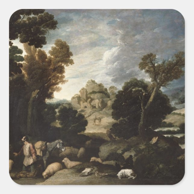 Sticker Carré Bush brûlant, c.1635 (Devant)