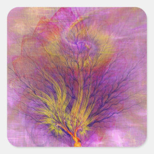 Sticker Carré Bush en feu