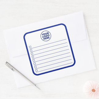 Sticker Carré Business Logo Navy Blue To Do List