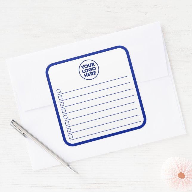 Sticker Carré Business Logo Navy Blue To Do List (Enveloppe)
