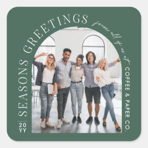 Sticker Carré Business Modern Arch Photo vert Noël