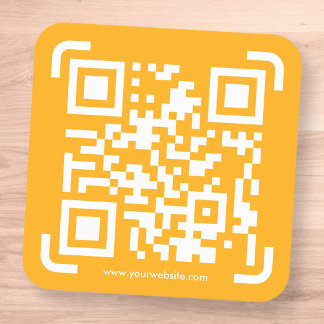 Sticker Carré Business Scan Me QR Code Website Modern Simple