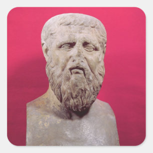 Sticker Carré Bust de Platon copie d'un 4ème siècle av. J.-C. or