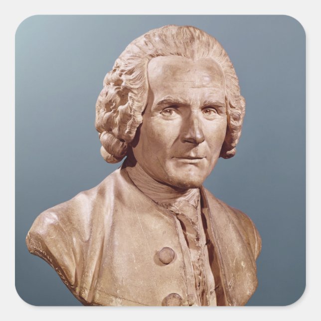 Sticker Carré Buste de Jean-Jacques Rousseau (Devant)