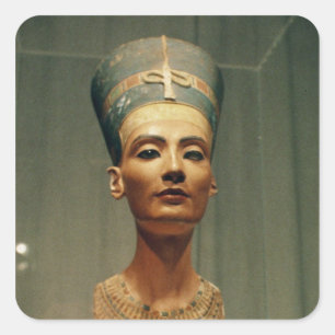 Sticker Carré Buste de la reine Nefertiti, vue frontale