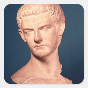 Sticker Carré Buste de l'empereur Caligula de Thrace, c.39-40 ap