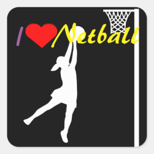 Sticker Carré But Shooter I Love Netball