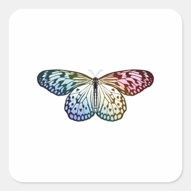 Sticker Carré Butterfly Rainbow (Devant)