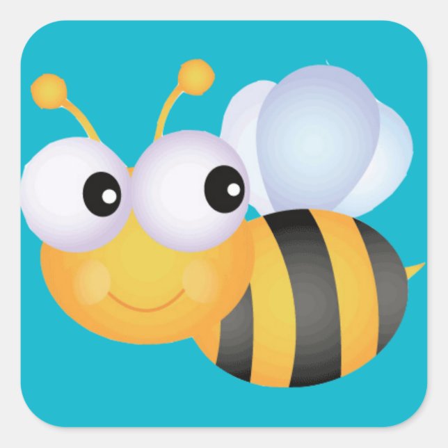 Sticker Carré Buzzy Bee (Devant)