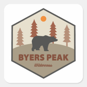 Sticker Carré Byers Peak Wilderness Colorado Ours