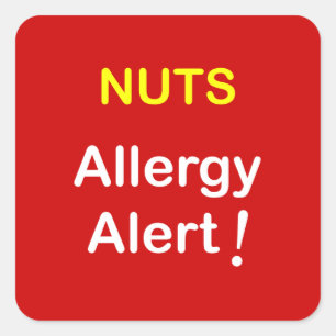 Sticker Carré c1 - Alerte allergique - NUTS.