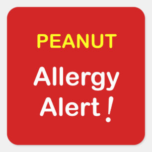 Sticker Carré c7 - Alerte allergique - PEANUTS.