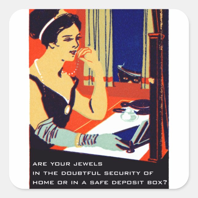 Sticker Carré C. 1915 sont vos bijoux sûrs (Devant)